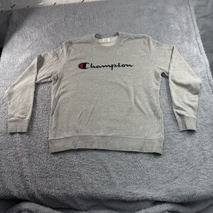 Champion Gray French Terry Crew Neck Sweatshirt Men’s Size XL **READ DESC**